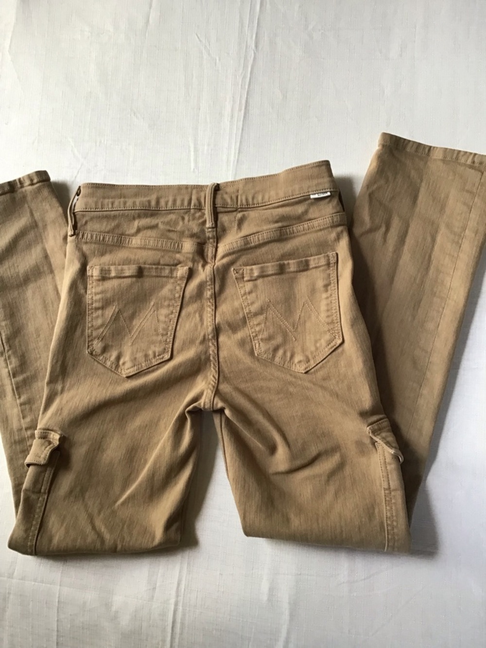MOTHER Women’s Mid Rise Dazzler Cargo Ankle Jeans in Tan Size 25 Stretch - Picture 5 of 10